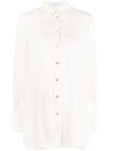 Ferragamo рубашка с длинными рукавами и плиссировкой, розовый