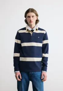 Полосатая рубашка-поло для регби Gant, Evening Blue