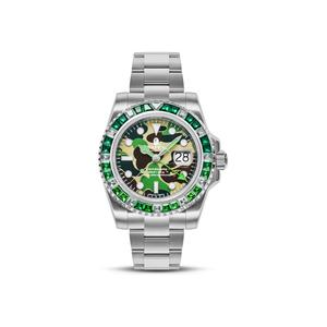A BATHING APE Часы Type 2 Bapex Abc Camo Crystal Stone, Green GRX
