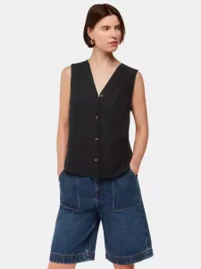 Топ Whistles Laura Sleeveless Linen, черный