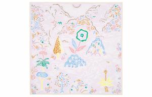 Шелковый платок женский светло-розовый HERMES