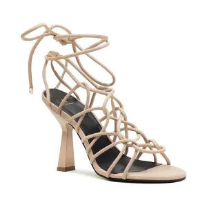 Кожаные босоножки на каблуке Patrizia Pepe, бежевый