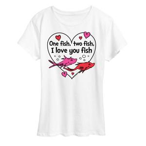Женская футболка с рисунком рыбы «Доктор Сьюз, я люблю тебя» Licensed Character, белый