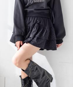 Двухслойная мини-юбка-футляр со стразами (можно носить как комплект)