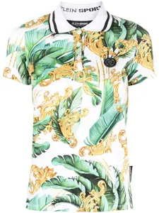 Рубашка поло с цветочным принтом Plein Sport, зеленый