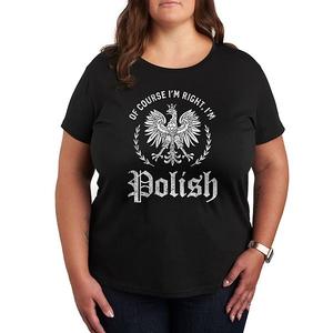 Футболка с принтом "Plus of course i'm right i'm polish" Unbranded, Black