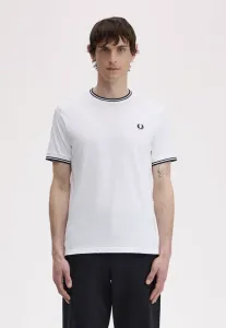Базовая футболка с двойной отделкой Fred Perry, Blanc