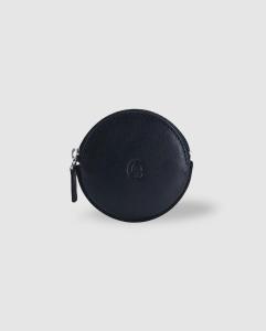 Круглый кошелек из черной кожи El Potro, черный