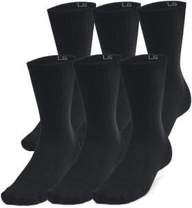 Носки унисекс для взрослых Under Armour Essential Crew (6 шт.), (001) Black/Black/Castlerock