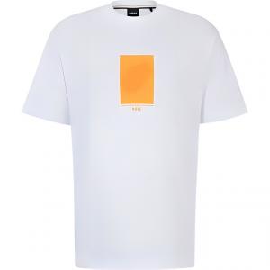 Футболка HUGO BOSS белая с принтом логотипа Boss