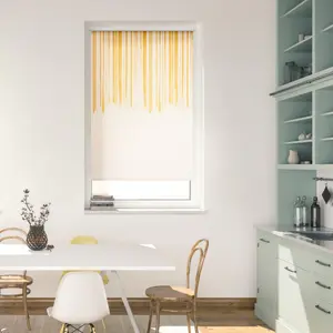 LICHTBLICK ORIGINAL рулонная штора с боковым открыванием «Rollo Klemmfix, без сверления, затемнение, Flowing Honey - Yellow», затемнение, энергосбережение затемнение, свободно висит, цвет gelb + weiß