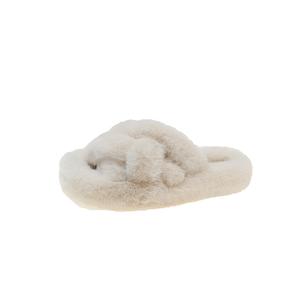 Puppytown Женские противоскользящие закрытые тапочки устойчивые к истиранию экрю, цвет Ecru