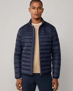 Ультралегкий мужской пуховик для мотоциклиста Hackett, темно-синий