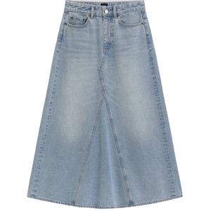 Длинная джинсовая юбка для женщин светлая GAP, светло-синий