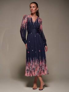 Платье миди с принтом из сетчатой ткани Jolie Moi