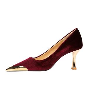 Женские туфли на тонком каблуке и высоком каблуке Dunnu, Burgundy 7.5Cm