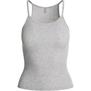 SS25 COTTON RIB LONG CAMI майка женская LIGHT HEATHER GREY/Light Heather Skims, светло-серый/светло-серый