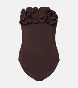 Купальник Tess с цветочным принтом и бандо Karla Colletto, коричневый