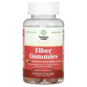 Добавка Nature's Craft Fiber Gummies апельсин и ягодная смесь, 30 жевательных конфет