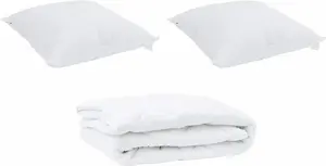 Одеяло с подушкой, 3 шт., белое, из микрофибры vidaXL