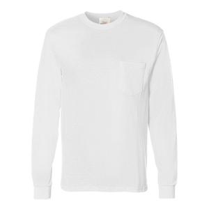 Футболка Hanes Authentic с длинным рукавом и карманом, белый