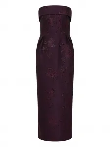 Платье миди без бретелей с цветочным узором Rebecca Vallance, фиолетовый