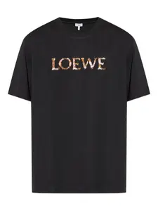Футболка с вышитым логотипом LOEWE, черный