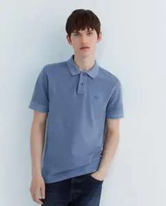 Мужская рубашка поло с коротким рукавом Boss, синий