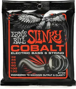 Струны для электрогитары Ernie Ball Slinky Cobalt, 6-струнная бас-гитара - .032-.130