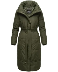 Стеганое пальто Наваху "Миренаа", стильное женское зимнее пальто с поясом Navahoo, зеленый