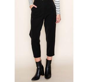 Брюки с застежкой на пуговицу и молнию на поясе черного цвета STACCATO