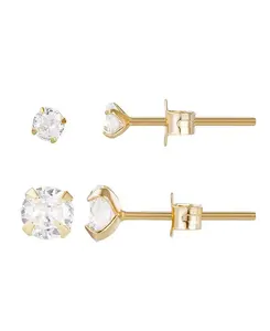 Комплект серег-гвоздиков из стерлингового серебра с позолотой и позолотой Adornia, gold