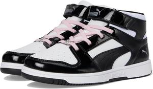 Кроссовки PUMA Kids Rebound Layup Mid Hook And Loop, Puma White/Puma Black/Pale Pink
