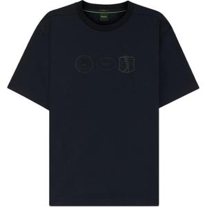 Футболка с тиснением Boss Logo HUGO BOSS, темно-синий