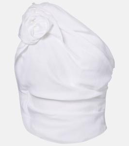 Топ с одним плечом и цветочной аппликацией Magda Butrym, White