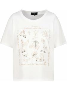 Женская футболка с круглым вырезом кремового цвета monari