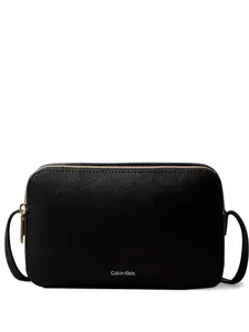 Сумка-сэтчел на молнии с логотипом Calvin Klein, черный