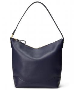 Большая кожаная сумка-ведро Tasha Lauren Ralph Lauren, Navy