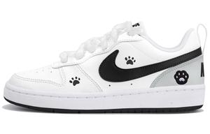 Nike Низкие детские кроссовки для скейтбординга Court Borough с черно-белыми отпечатками лап. Подростки.