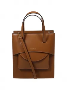 Сумка-тоут из кожи с клапаном HIDESINS, коричневый