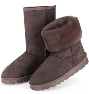 Женские зимние ботинки, водоотталкивающие сапоги из искусственной замши средней высоты, теплые ботинки с меховой подкладкой для прогулок на улице Zorpupoa, Chocolate