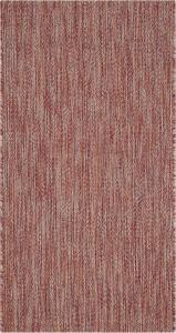 Ковер SAFAVIEH, 61 x 110 см, Washable Rug Outdoor Courtyard Collection, красный, без линьки и легкий в уходе, идеально для патио, входной двери, прихожей, придверный ковер (CY8520-36522)