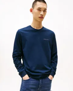 Мужская футболка классического кроя с длинным рукавом Tommy Jeans, темно-синий