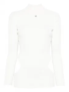 Топ в рубчик с вырезом Coperni, белый