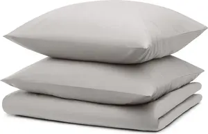 Комплект постельного белья 200x200 см + 2 наволочки 50x80 см - Простыни из микрофибры 200x200 см - Комплект постельного белья из 3 предметов, светло-серый Blumtal