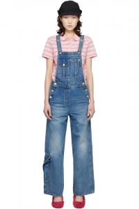 Джинсовый комбинезон с накладными карманами Open Yy, синий