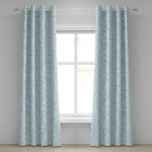 Синяя штора на люверсах ABAKUHAUS, абстрактные цветы с листьями в форме сердца, романтическая, свежая красота природы, декоративные двухпанельные шторы, 280 см x 175 см, цвет бледно-голубой, аквамариновый, белый Abakuhaus