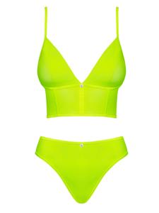 Obsessive Пеньюар 'Neonia Set' в неоново-желтом цвете