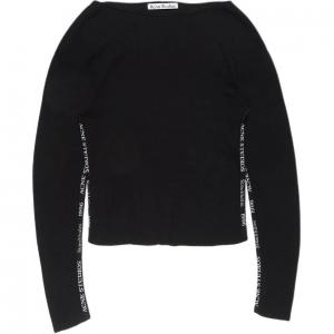 SS26 Logo Tape вязаный джемпер Acne Studios, черный