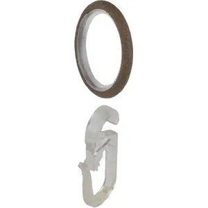 Liedeco кольцо для штор «Кольцо для штор, стильное кольцо, кольца для карнизов 16 мм "Esperanca", (10 шт.), кольцо для штор с крючками для складок, цвет rostbraun